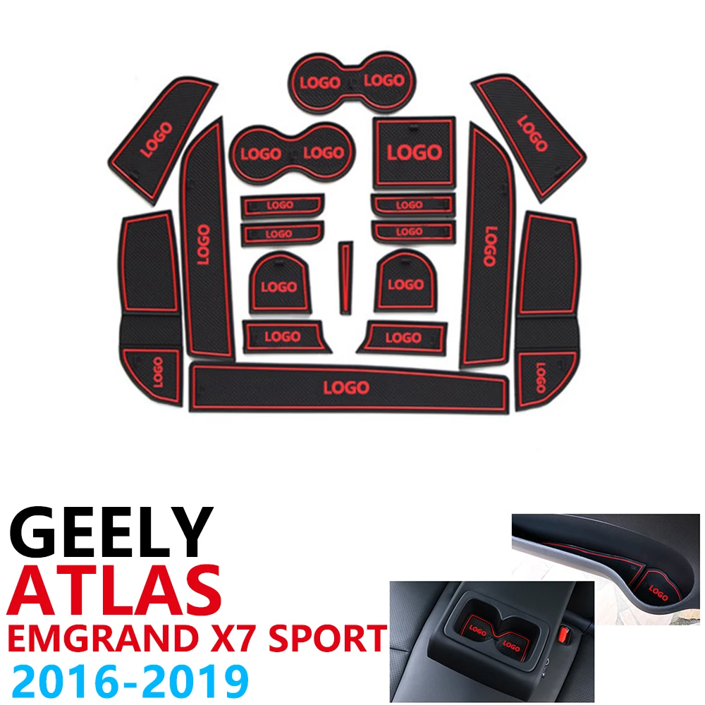 

Anti-Slip Rubber Cup Cushion Door Groove Mat for Geely Atlas Geely Emgrand X7 Sport NL-3 NL3 2016~2019 Accessories mat for phone