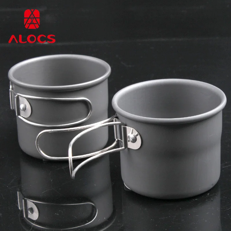 (2pcs) Alocs Alloy Camping Cups 150ml TW 402 Camping Coffee Cups