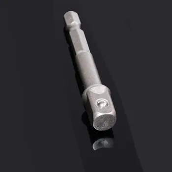 

3pcs Socket Adapter Set Hex Shank To 1/4 3/8 1/2 Impact Driver Drill Bits Shank Quartet Head Sleeve With Beads Arbors