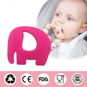

1pcs Food Grade Silicone Elephant Baby Charms DIY Accessories Gift Chew BPA Free Pacifier Nursing Molar-Rod Safty Baby Teether