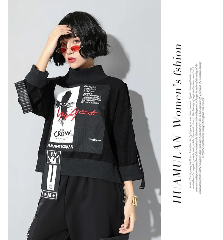 Max LuLu модная Корейская уличная Женская одежда Женская водолазка с принтом винтажные свитера большого размера с вышивкой