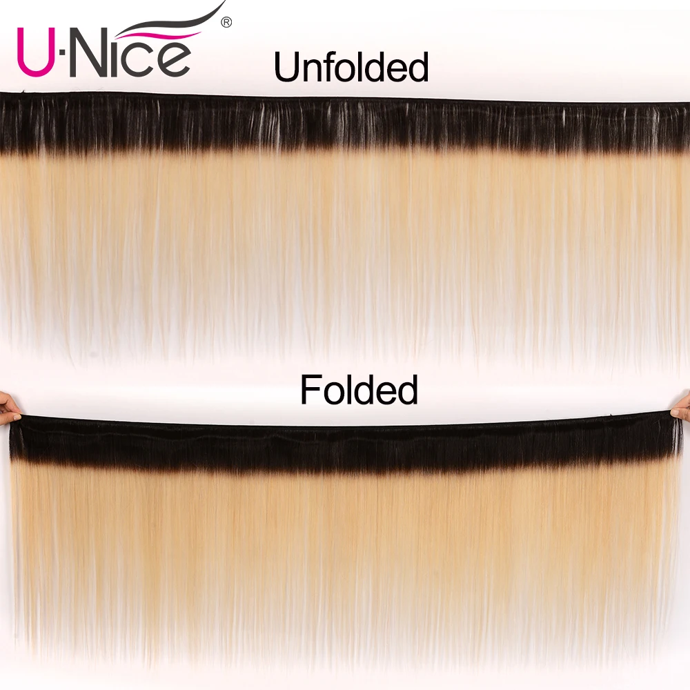 Волосы UNICE Омбре цвет 1B/613 бразильские человеческие волосы утки медовый блонд прямые волосы Реми наращивание 1 шт 10-20 дюймов