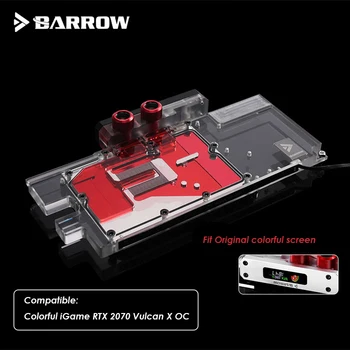

Barrow GPU Water Block For Colorful RTX2070 vulcan X OC ,Video Card Cooler Block ,Support Sync Mainboard 5V Light ,BS-COI2070-PA