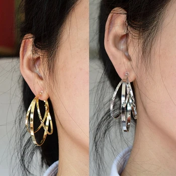 

Clip on ear Earrings for women Fashion jewelry Accessories Big circle gold ring without piercing Wholesale youth Ladies Earrings