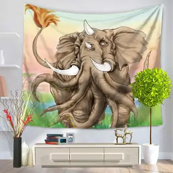 

Creative elephant Fresh artistic flowers Print Tapestry wall hanging beach towel GT1087