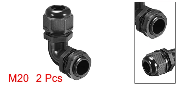 M20 for 6-11mm Uxcell 2 шт. M16 M20 M25 M32 кабельный ввод 90 градусов Водонепроницаемый шарнир для 4-7 мм 6-10 мм 6-11 мм 9-14mm13-18mm Dia кабель черный - Цвет: M20 for 6-11mm