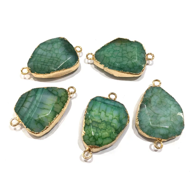 

Natural Stone irregular shape Double hole connector Necklace Pendant for Jewelry Making DIY Necklaces Accessories size:26X45mm