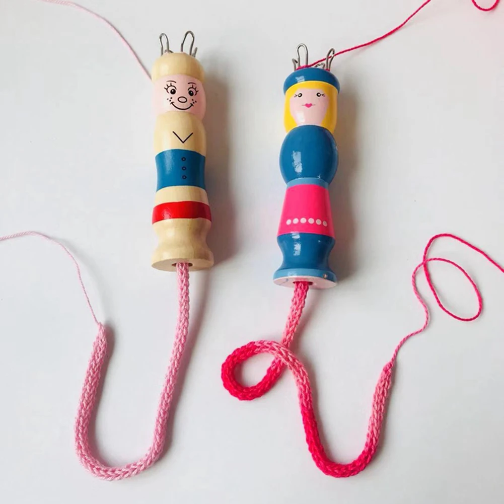 DIY Doll Knitter Set Knitting Rope Loom Braided Maker Yarn Wool Accessory Wooden Weaving Tool | Дом и сад