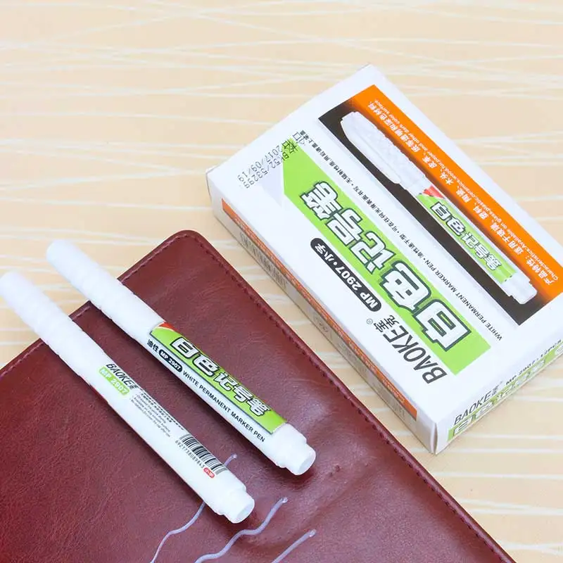 DIY Metal Permanent Paint Marker Pens 6mm White Paint pens For leather fabric metallic markers pens Craftwork Oily art supplies permanent marker pen marker pens permanent marker permanent markers paint marker pen markers pen