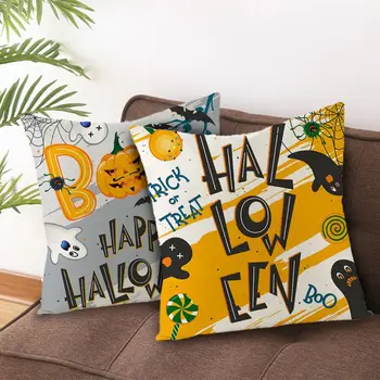 

45x45cm Halloween Pillows Cover Decor Halloween Pillow Cases Polyester Sofa Pumpkin ghosts Cushion Home Decor