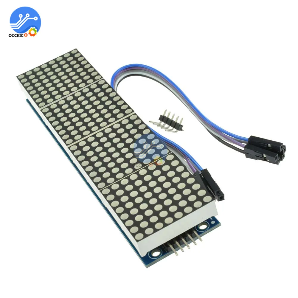 

MAX7219 Microcontroller 4 In 1 Display with 5P Line Dot Matrix Module for Arduino