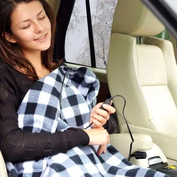 

145*100Cm 12V Car Heating Blanket Lattice Energy Saving Warm Autumn And Winter Car Electric Blanket Automotive