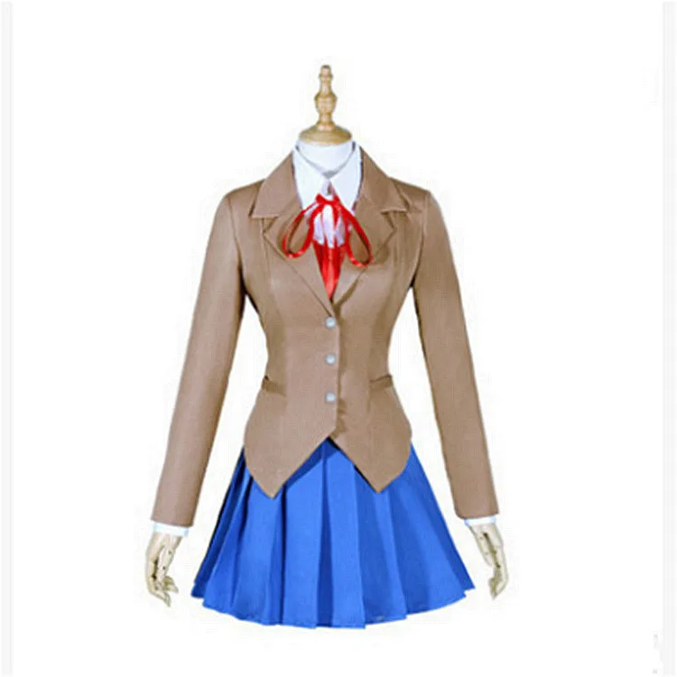 Взрослые женщины Doki Literature Club Monika Sayori Yuri Natsuki Косплей Костюм Школьная форма