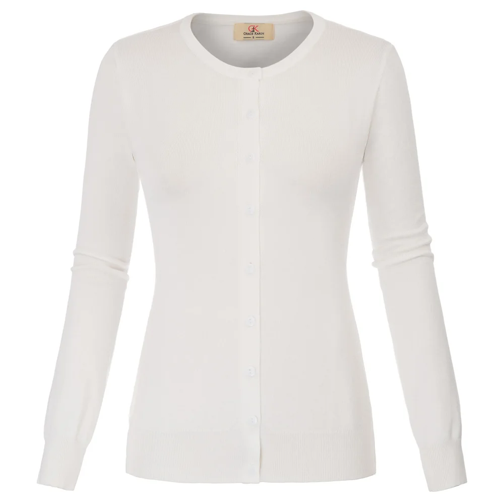 New solid soft coat Women spring fall ladies female Long Sleeve Crew Neck Button Placket Knitwear Knitt