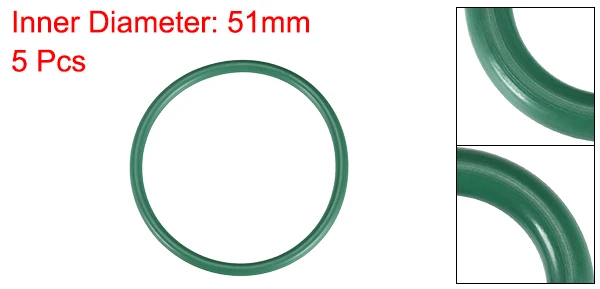 uxcell 5Pcs Fluorine Rubber O Rings Seal Gasket Prevent Leaks in Plumbing Machinery Hydraulic and Pneumatic Repair Green