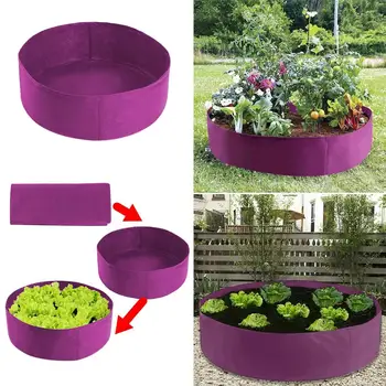 

Folded Up Round Garden Grow Bag Garden Plant Bed Garden Flower Planter Elevated Vegetable Box
