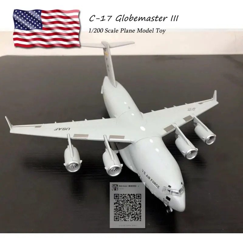 WLTK 1/200 масштабная военная модель, игрушки C-17 Globemaster III, стрелковый и тактический авиаподъемник, литой металлический самолет, модель игрушки