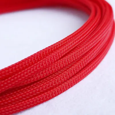 2 м/лот 10 мм ПЭТ расширяемый плетеный рукав для шнура Красочные электрические провода изоляции защитный рукав обшивка обертывания - Цвет: Красный