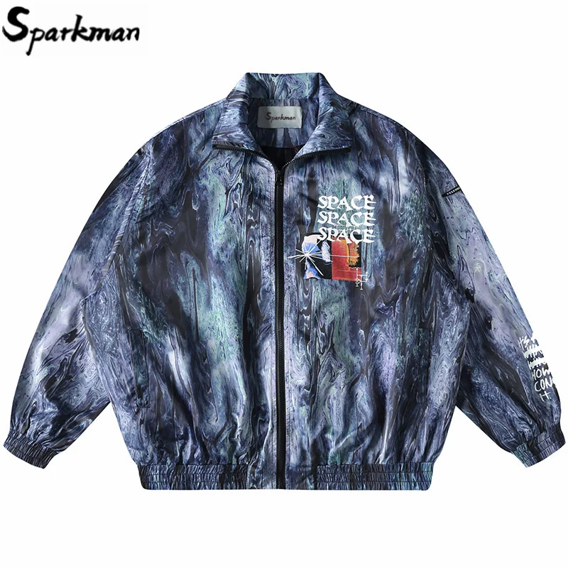 

Spring 2020 Mens Hip Hop Jacket Streetwear Dark Style Loose Bomber Jacket Harajuku Japanese Short Jacket Coat Zipper HipHop
