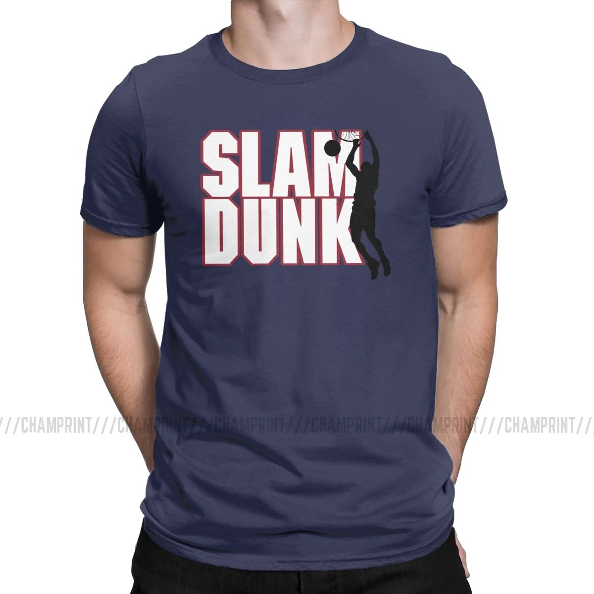 Баскетбол Slam Dunk аниме футболка мужская Sakuragi Hanamichi Спорт манга новинка футболка с вырезом лодочкой футболки подарок на день рождения топы - Цвет: Тёмно-синий