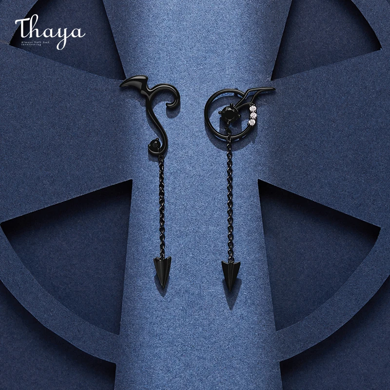 

Thaya Original Design Plated Black Magic Series 18K Gold Earrings Zircon Earring Charms Stud For Women Girl Fine Jewelry Gift