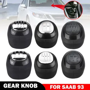 

#55566206 5 / 6 Speed Car Gear Shifter Knob Covered Real Leather For SAAB 9-3 2003 2004 2005 2006 2007 2008 - 2012 Accessories