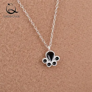 

New Fashion Jewelry Popular 925 Sterling Silver Temperament Cute Cat Foot Cat Claw Drop Simple Pendant Necklaces N306