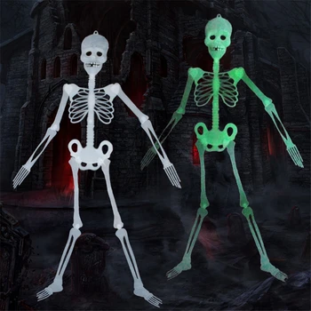 

5 pcs 90 cm Dark Glow Skull Horror Luminous Movable Skull Skeleton Halloween Props Halloween Event Party Decoration House Decor