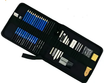 

rofessional Art Set 33 PCS Drawing Sketching Set With Sketch Graphite Charcoal Pencils Bag Eraser Art Kit for Student Artist