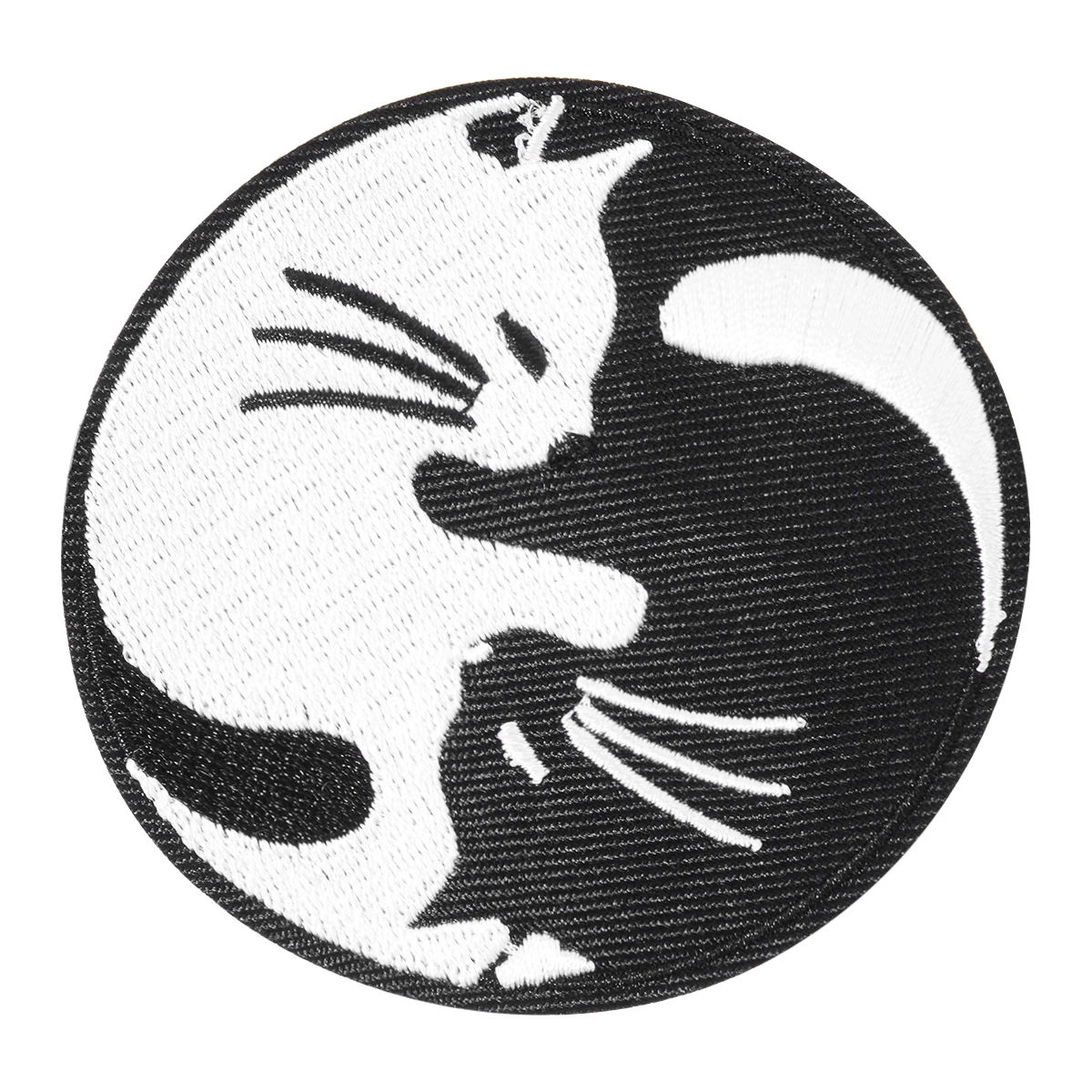 Cat Yin /& Yang Funny Iron on Embroidery Cloth Patch Sew on Badge Clothes