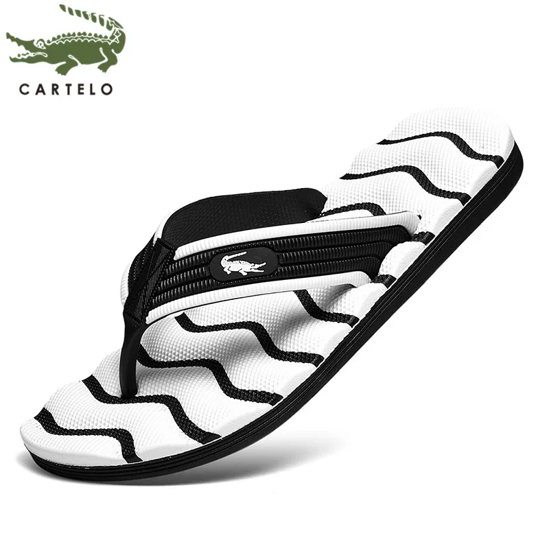 CARTELO sandals men indoor and outdoor flip-flops non-slip flip-flops casual beach shoes sandals men