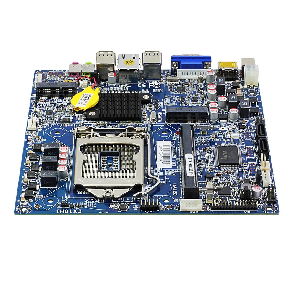 Koop Desktop Moederbord ITX Intel H81 LGA 1150 Socket USB2.0 SATA2.0 PCI E DDR3 Geheugen i3 i5 i7 Processor Oude Moederbord