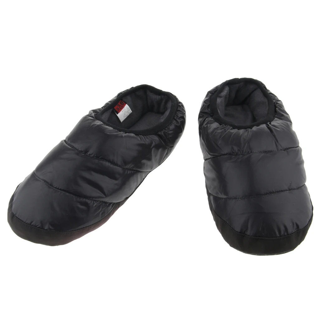 Slip on Duck Down Camping Slipper Unisex Winter Warm Non-slip Home Booties Waterproof Down Slipper