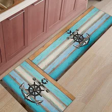 2 шт. Коврики для кухни ретро дерево с якорем Морской стиль Коврики для входа в дорогу ванная комната гостиная двери коврики домашний декор