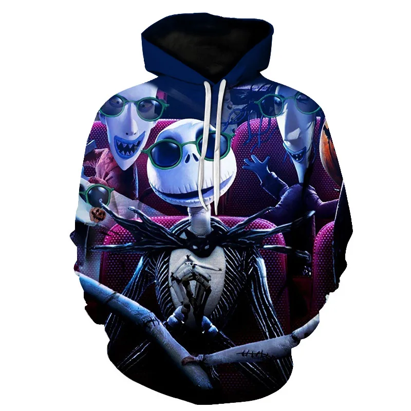 BZPOVB jack skellington Jack Sally 3d harajuku hoodies Sweatshirt Winter Nightmare Before Christmas Halloween streetwear