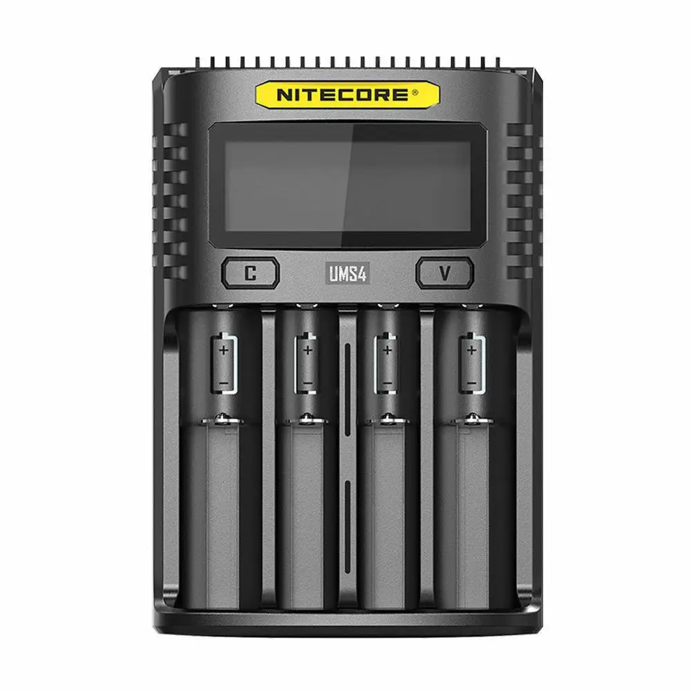 Оригинальное зарядное устройство NITECORE UMS2 UMS4 UM2 UM4 интеллигентая(ый) QC Зарядное устройство для 18650 16340 21700 20700 22650 26500 18350 AA AAA Батарея Зарядное устройство - Цвет: Nitecore UMS4