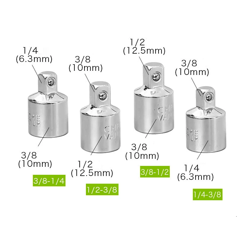 

4pcs/lot CR-V Steel Socket Ratchet Converter Adapter Car Bicycle Garage Repair Tools Small Socket Tools