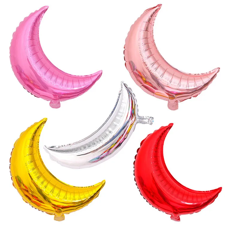 24inch Big Moon Foil Balloons Wedding Birthday Party 36inch crown Helium Globos Decoration Baby shower balon Pink Silver