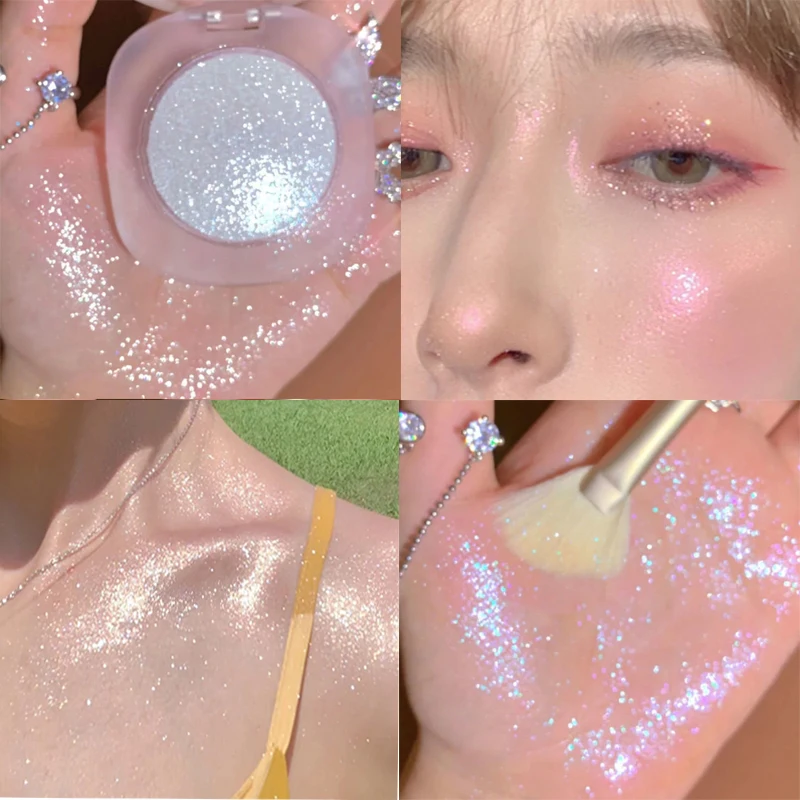 4 Colors Diamond Mashed Potatoes Highlighter Glow Face Contour Shimmer Illuminator Cosmetics Natural Face and Body Brighten