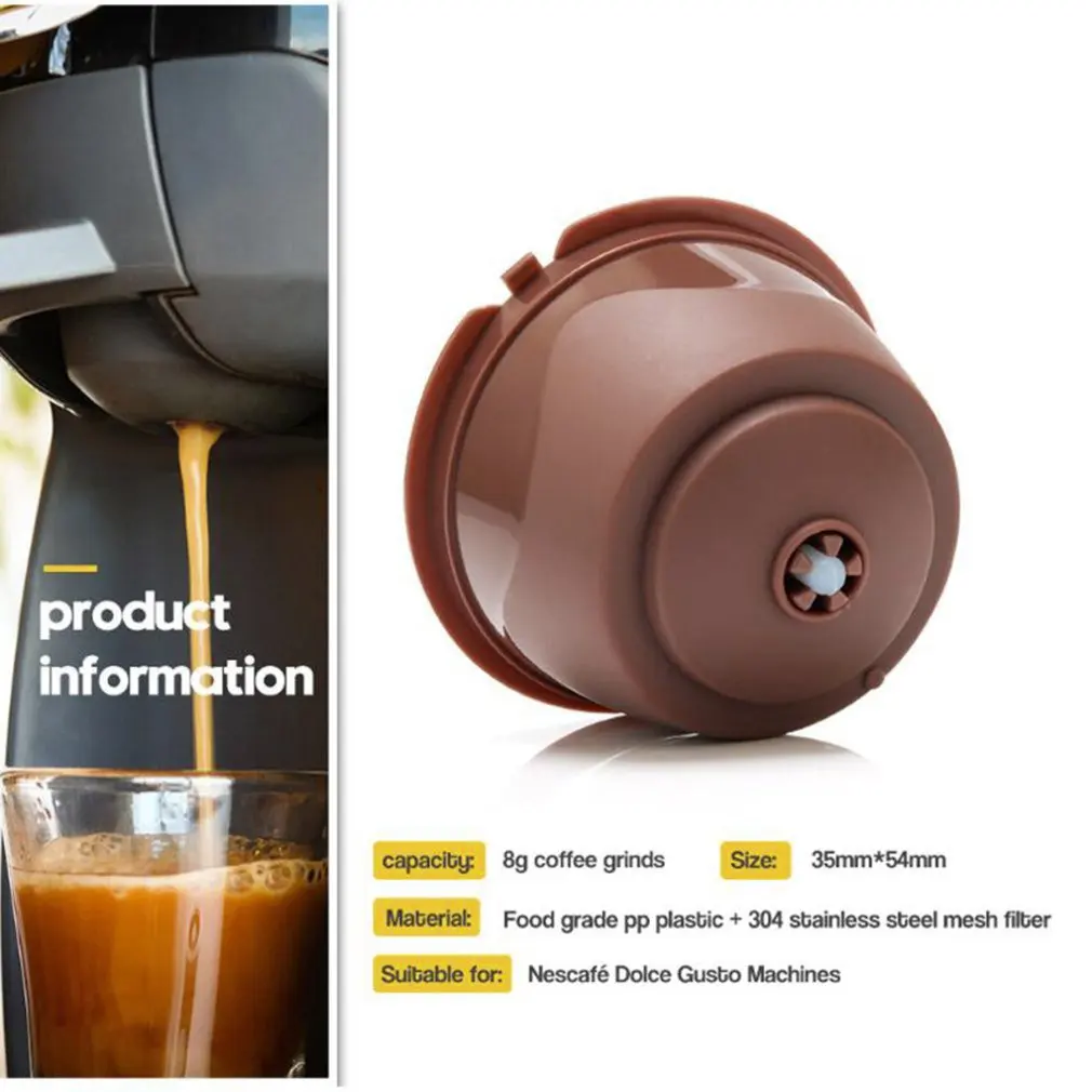 AstriuK Reusable Coffee Capsule Pod Filter Cups Set With Spoon Brush Eco Friendly Stainless Steel Mesh Filter Suitable for Dolce Gusto AstriuK Reusable Coffee Capsule Pod Filter Cups Set With Spoon Brush Eco Friendly Stainless Steel Mesh Filter Suitable for Dolce Gusto