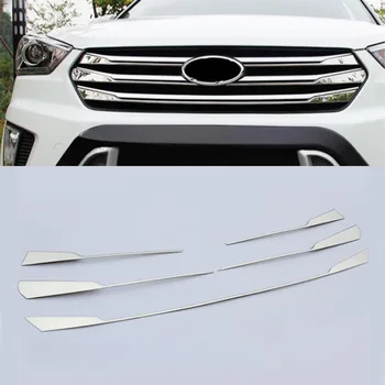 

5 Pieces Stainless Steel Front Grille Cover Trim Exterior Decoration Car Accessories Fit For Hyundai Creta IX25 2015 2016 2017 d
