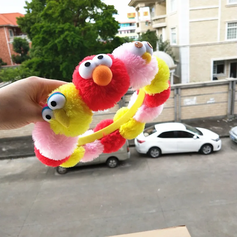 Новинка, Улица Сезам, emlo, красный желтый розовый, Моппи, гирлянда в виде кружочков, уши, костюм, повязка на голову, косплей-одежда плюшевая повязка на голову для взрослых/детей, подарок
