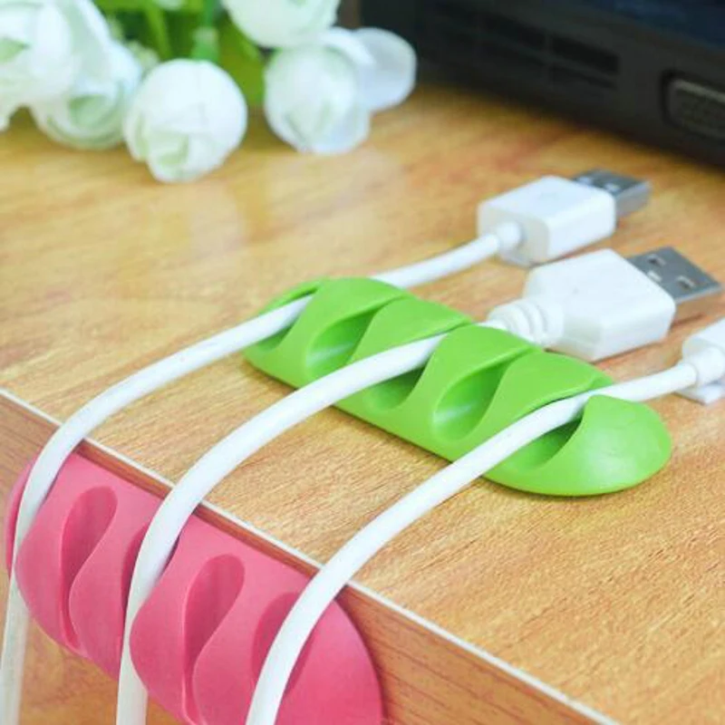 Кабельный органайзер силиконовый usb-кабель намотки гибкий держатель для управления кабелем Кабель с зажимами держатель для наушников для мыши