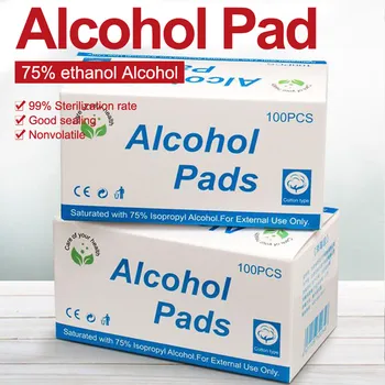 

100pcs Disposable Alcohol Wipes Sealed Sterile Outdoor Survival Kit Travel Camping Wipes Skin Cleaning