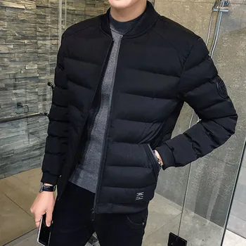 

2019 North Winter Bomber Jacket Men Korean Youth Face Fashion Padded Warm Parka Fashion Warm Coat Plus Size 4XL Streetwear