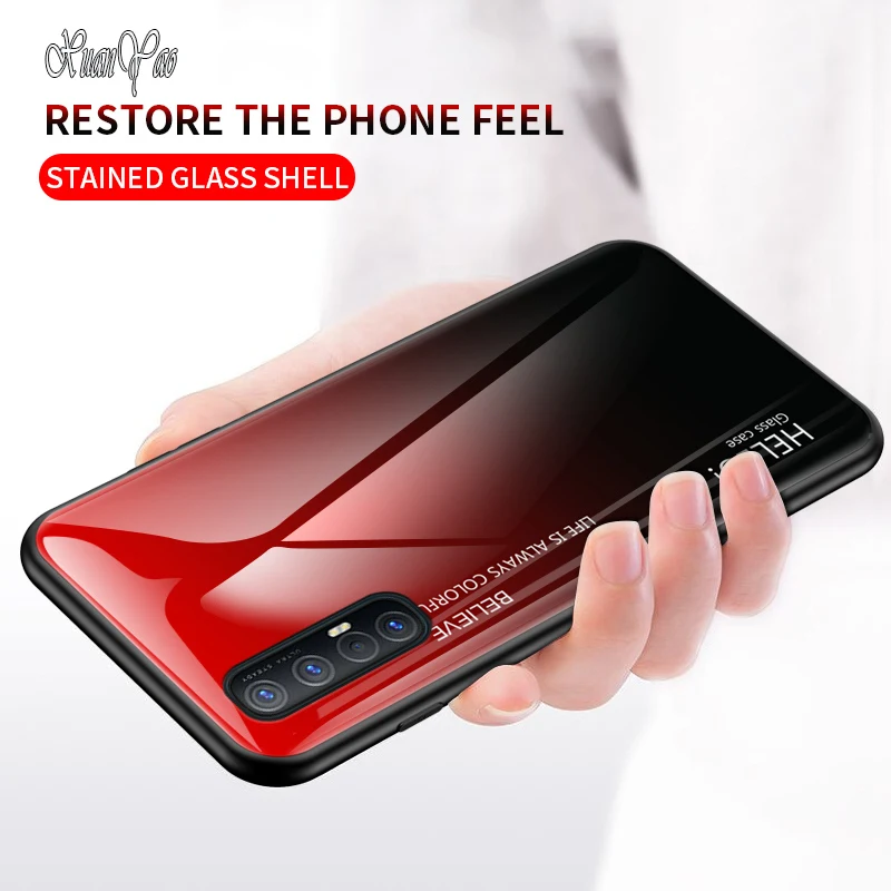 Чехол для телефона XUANYAO s Realme X XT 1 2 3 5 X2 Pro стеклянный чехол OPPO C2 силиконовый мягкий