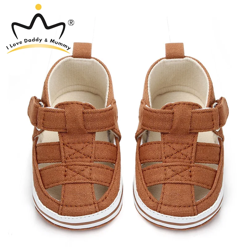 

Summer Casual Hollow Out Baby Sandals Canvas Soft-soled Metal Button Baby Girl Boy Shoes sandalia infantil