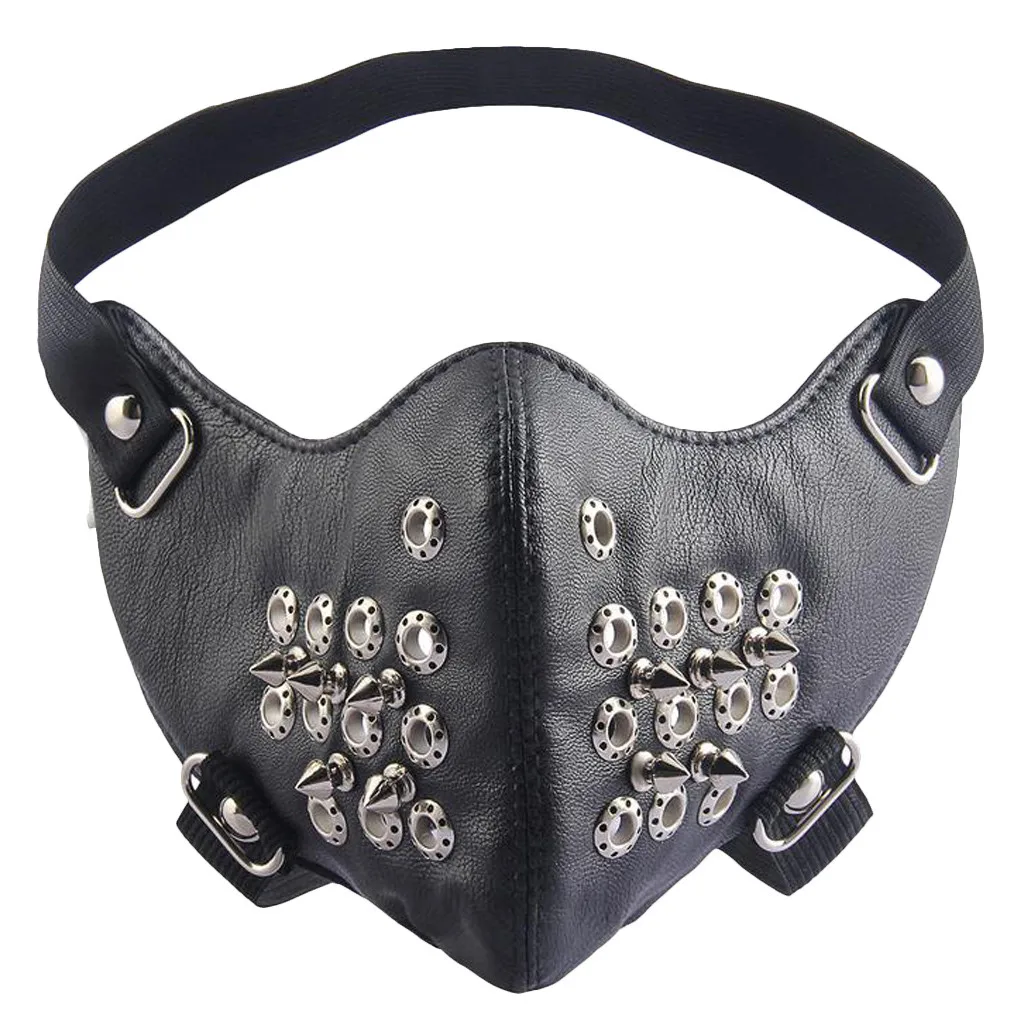 Dark Gray Панк черный унисекс мотоцикл панк Хэллоуин аксессуары косплей стиль металлическая крутая маска дропшиппинг 15 аксессуары - Цвет: Dark Gray