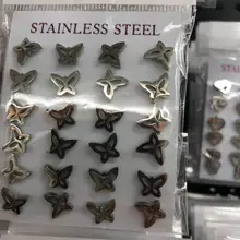 12 пар/лот из нержавеющей стали бабочка изысканные серьги гвоздики женские серьги, ювелирные украшения оптом много серег