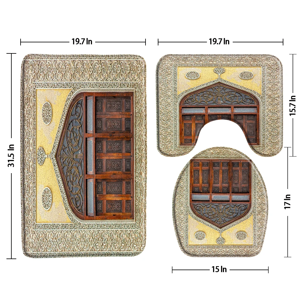 Africa-Morocco-Door-Luxury-Bath-Mats-Shower-3-Pcs-Bathroom-Rug-Sets-Non ...